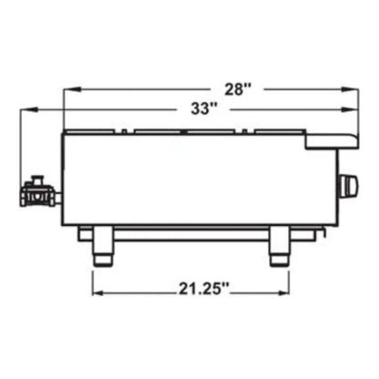Serv-Ware SHPS-12 12” Stainless Steel  Hotplate with 2 Burners, Gas, 25,000 BTU/H - SHPS-12
