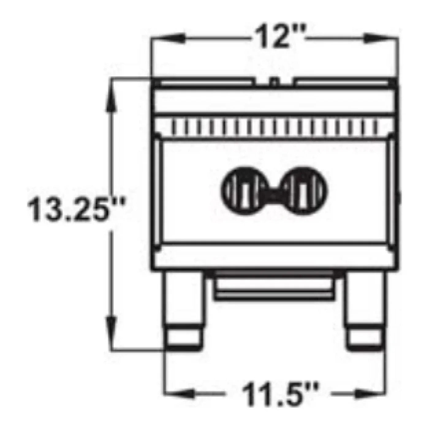 Serv-Ware SHPS-12 12” Stainless Steel  Hotplate with 2 Burners, Gas, 25,000 BTU/H - SHPS-12