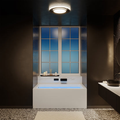 Swiss Madison Avancer 60" x 36" Left-Hand Drain Rectangular Alcove Whirlpool Bathtub with Apron - SM-AB590 - Backyard Provider