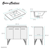 Swiss Madison Annecy 36" Bathroom Vanity in Brushed Grey - SM-BV233 - Backyard Provider