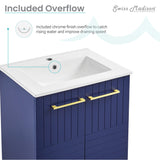 Swiss Madison Annecy 24" Bathroom Vanity in Granger Blue - SM-BV252L - Backyard Provider