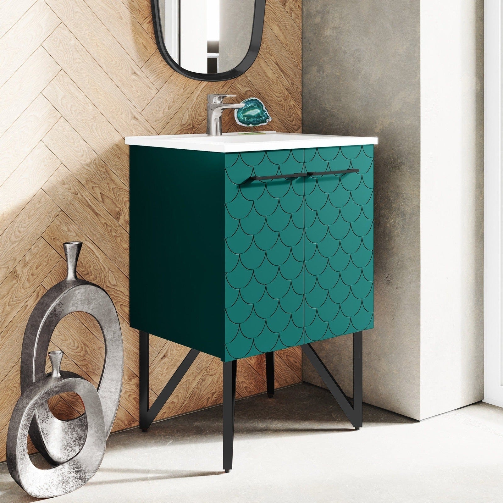 Swiss Madison Annecy 24" Bathroom Vanity in Barracuda Teal - SM-BV253T - Backyard Provider