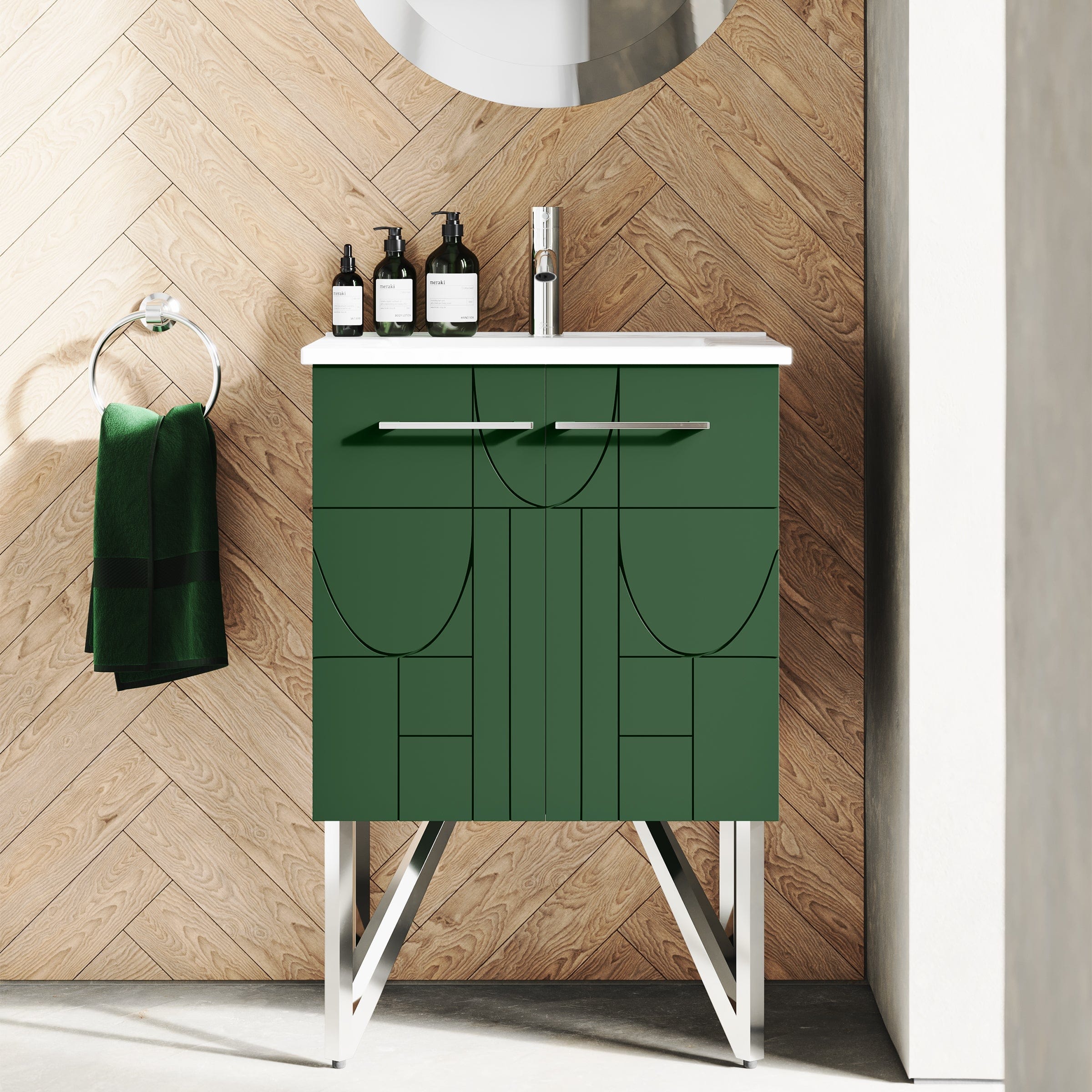 Swiss Madison Annecy 24" Bathroom Vanity in Atlas Green - SM-BV254EN - Backyard Provider