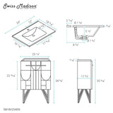 Swiss Madison Annecy 24" Bathroom Vanity in Atlas Green - SM-BV254EN - Backyard Provider