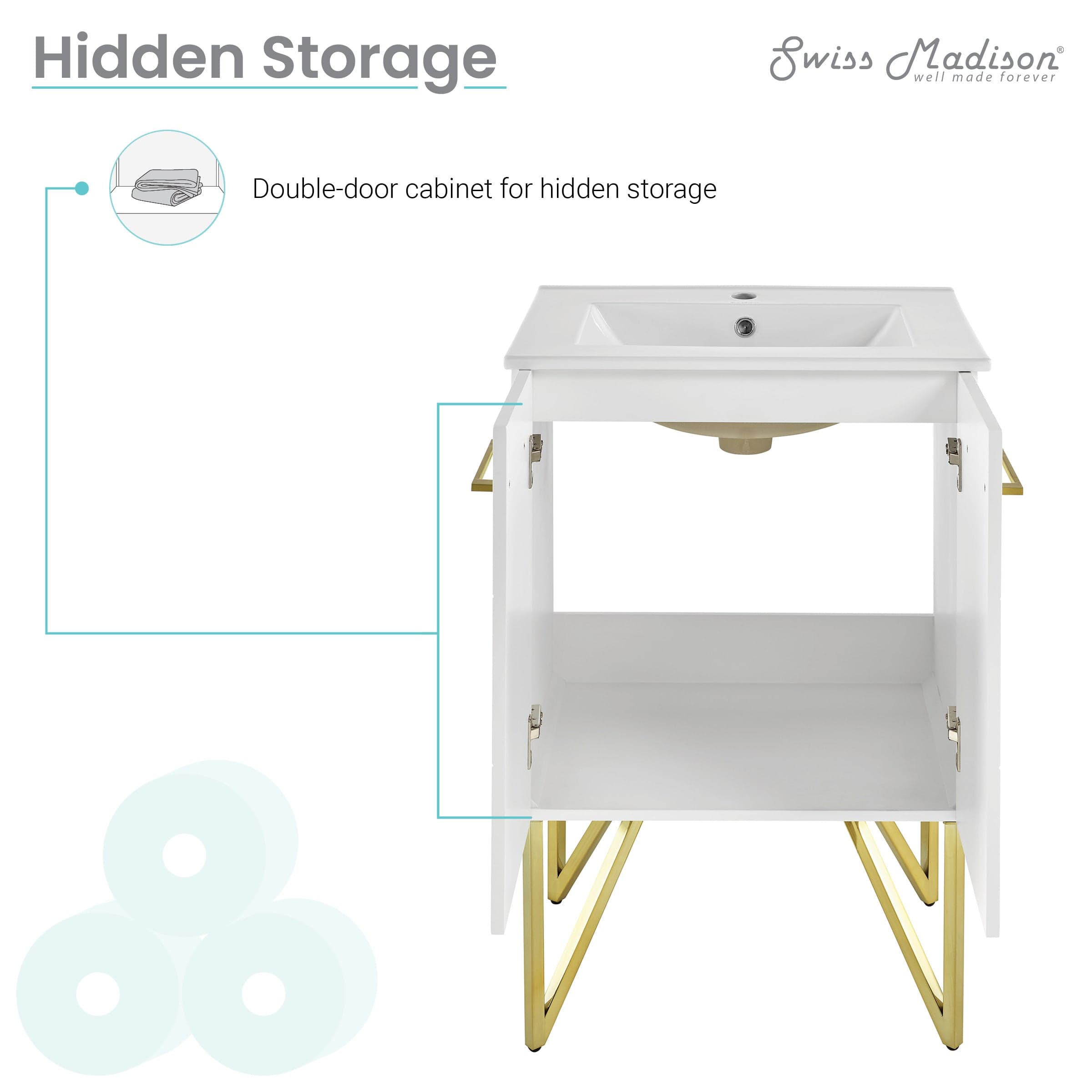 Swiss Madison Annecy 24" Bathroom Vanity in Galaxy White - SM-BV255W - Backyard Provider