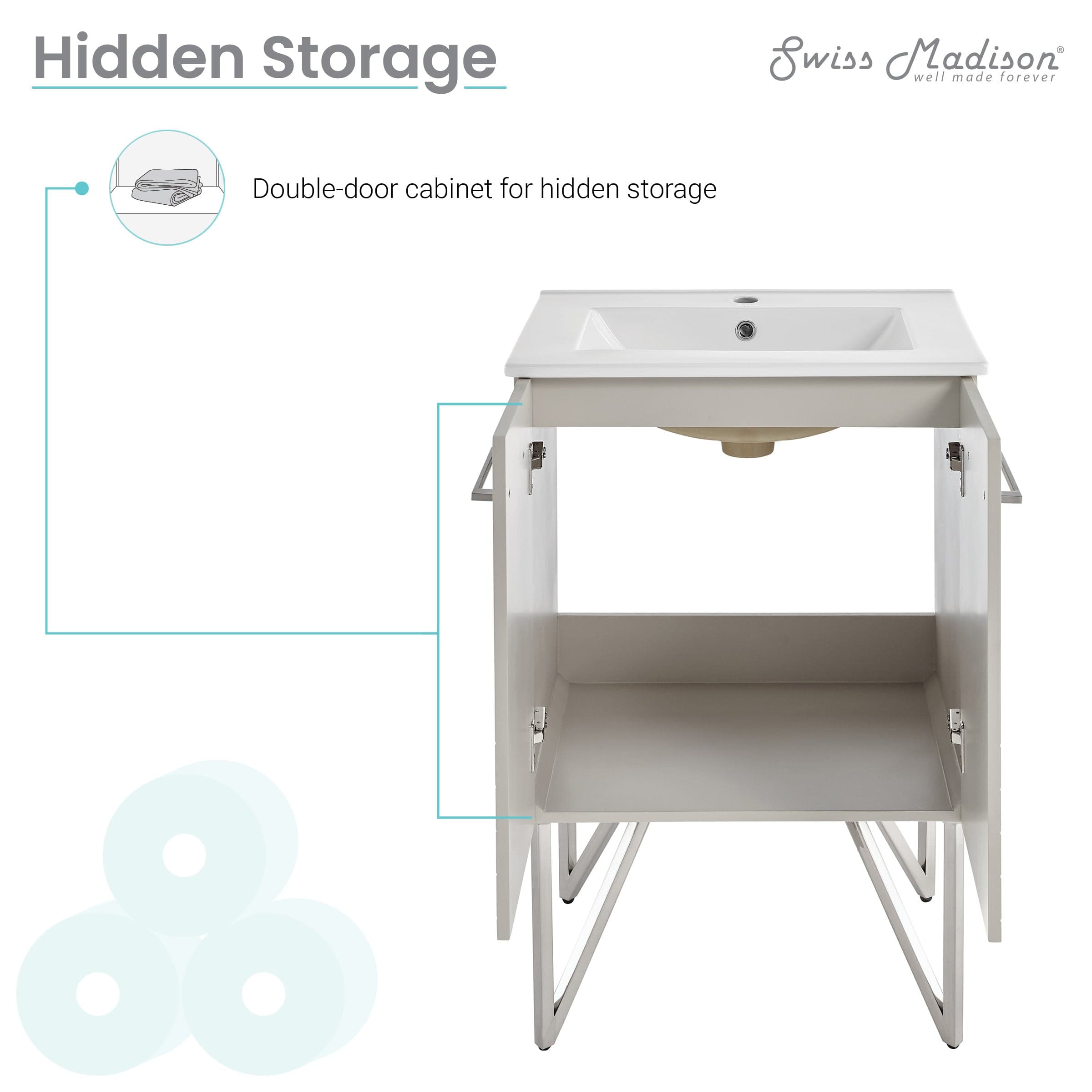 Swiss Madison Annecy 24" Bathroom Vanity in Mayhem Greige - SM-BV256EI - Backyard Provider