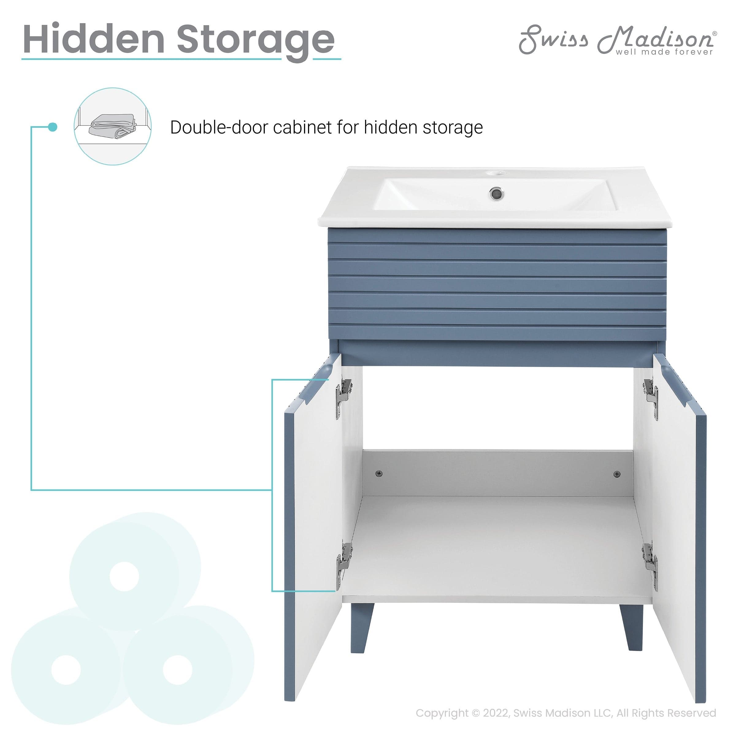 Swiss Madison Bernay 24" Bathroom Vanity in Heather - ﻿﻿SM-BV271H - Backyard Provider