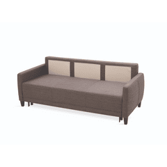 Enza Home US Smart 3 Seater Sofa Bed 174 - Bolzoni Brown Blue 624-5 Walnut Leg - 1376930