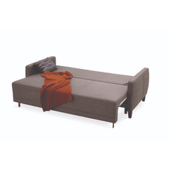 Enza Home US Smart 3 Seater Sofa Bed 174 - Bolzoni Brown Blue 624-5 Walnut Leg - 1376930