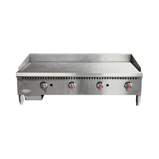 Serv-Ware SMGS-48 47.99" Stainless Steel Manual Griddle with 4 Burners, Gas, 30,000 BTU/H - SMGS-48