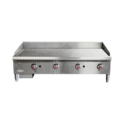 Serv-Ware SMGS-48 47.99" Stainless Steel Manual Griddle with 4 Burners, Gas, 30,000 BTU/H - SMGS-48