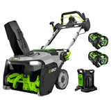 EGO Power+ SNT2134 21" Single-Stage Snow Blower with Peak Power and Heated Handle Grips, (2) 6.0Ah Batteries and Dual Port Charger - SNT2134