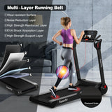 Costway Treadmill 2.25 HP Electric Running Belt Foldable Design with LED Display and Bluetooth New