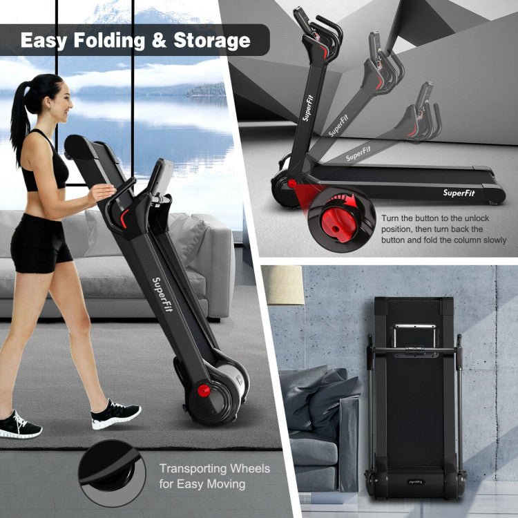 Costway Treadmill 2.25 HP Electric Running Belt Foldable Design with LED Display and Bluetooth New