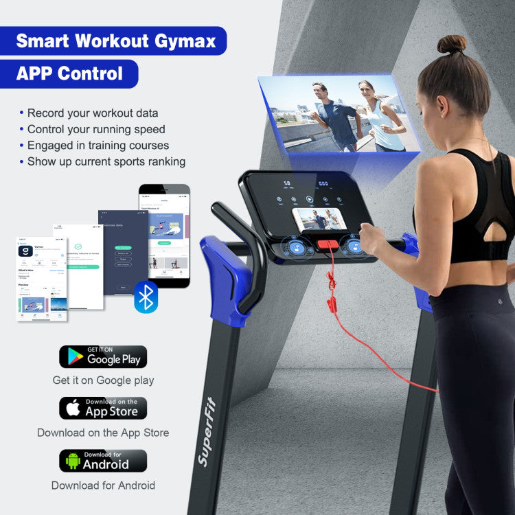 Costway Treadmill 2.25 HP Electric Running Belt Foldable Design with LED Display and Bluetooth New