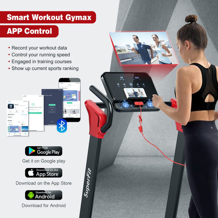 Costway Treadmill 2.25 HP Electric Running Belt Foldable Design with LED Display and Bluetooth New