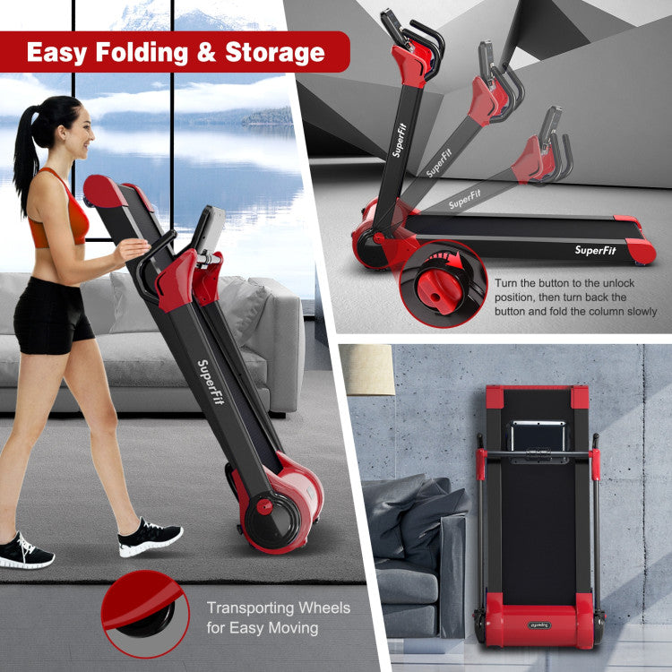 Costway Treadmill 2.25 HP Electric Running Belt Foldable Design with LED Display and Bluetooth New