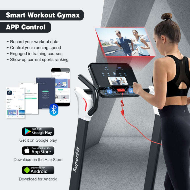 Costway Treadmill 2.25 HP Electric Running Belt Foldable Design with LED Display and Bluetooth New