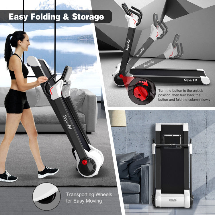 Costway Treadmill 2.25 HP Electric Running Belt Foldable Design with LED Display and Bluetooth New