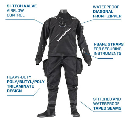 Scubapro Mens Definition Dry HD Drysuit for Scuba Diving - DRYSUIT13102-SM