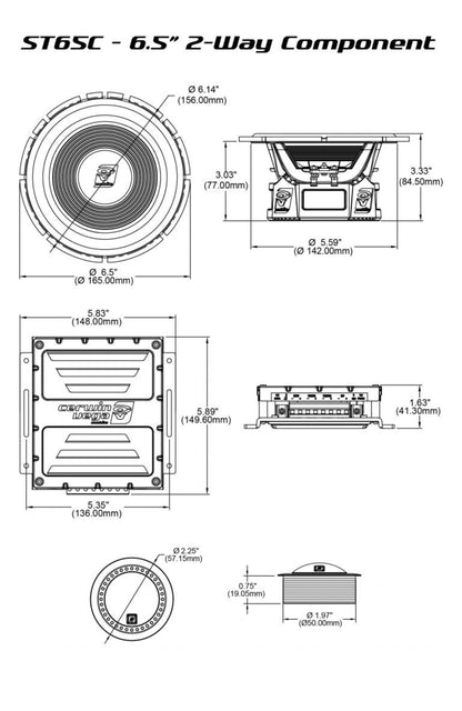 Cerwin-Vega 6.5" Stroker 2-Way Component Speaker Set - ST65C