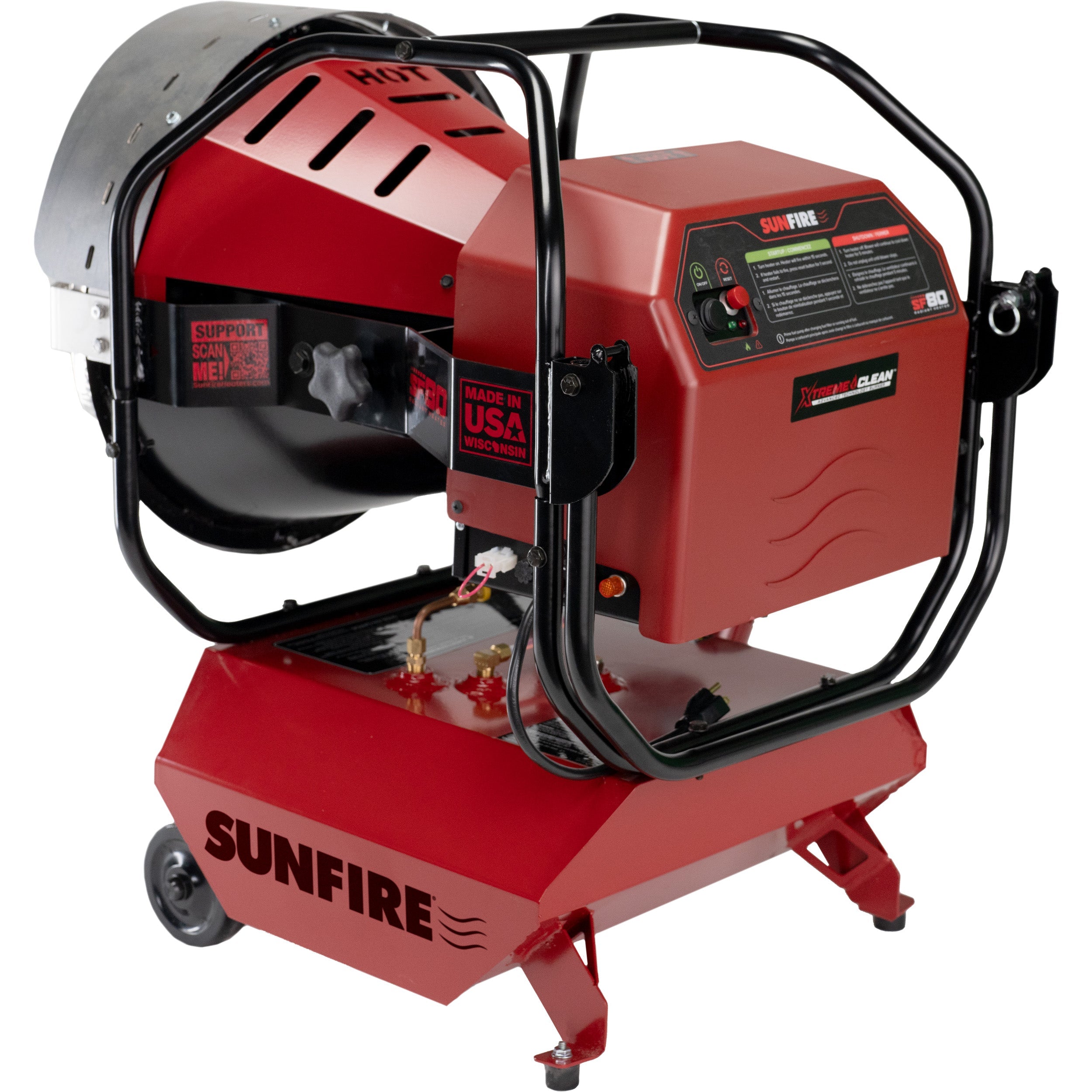 SUNFIRE SF80 Portable Radiant Heater, Dual Fuel Radiator, Max Heat Output 80,000 BTU/Hr - SF80