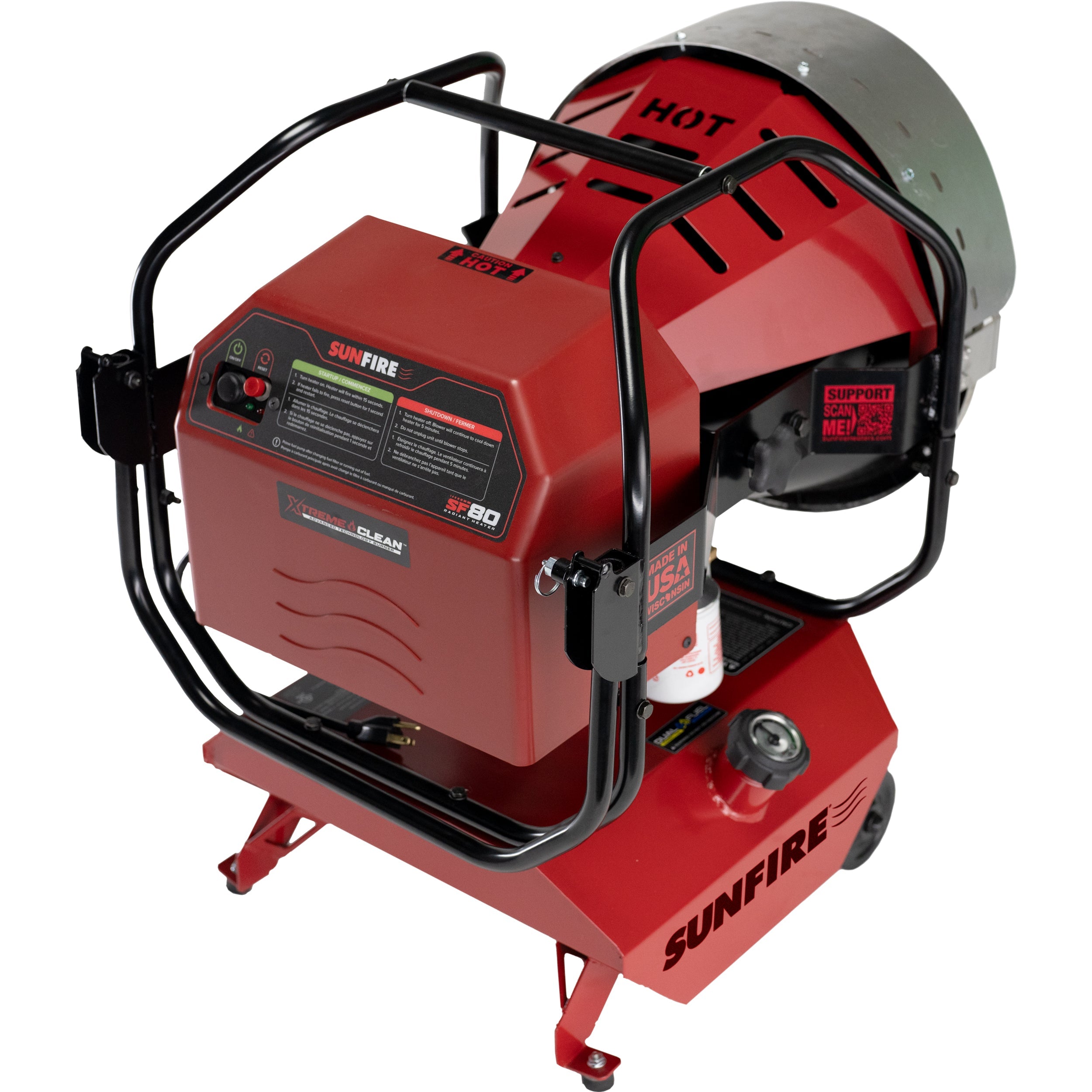 SUNFIRE SF80 Portable Radiant Heater, Dual Fuel Radiator, Max Heat Output 80,000 BTU/Hr - SF80