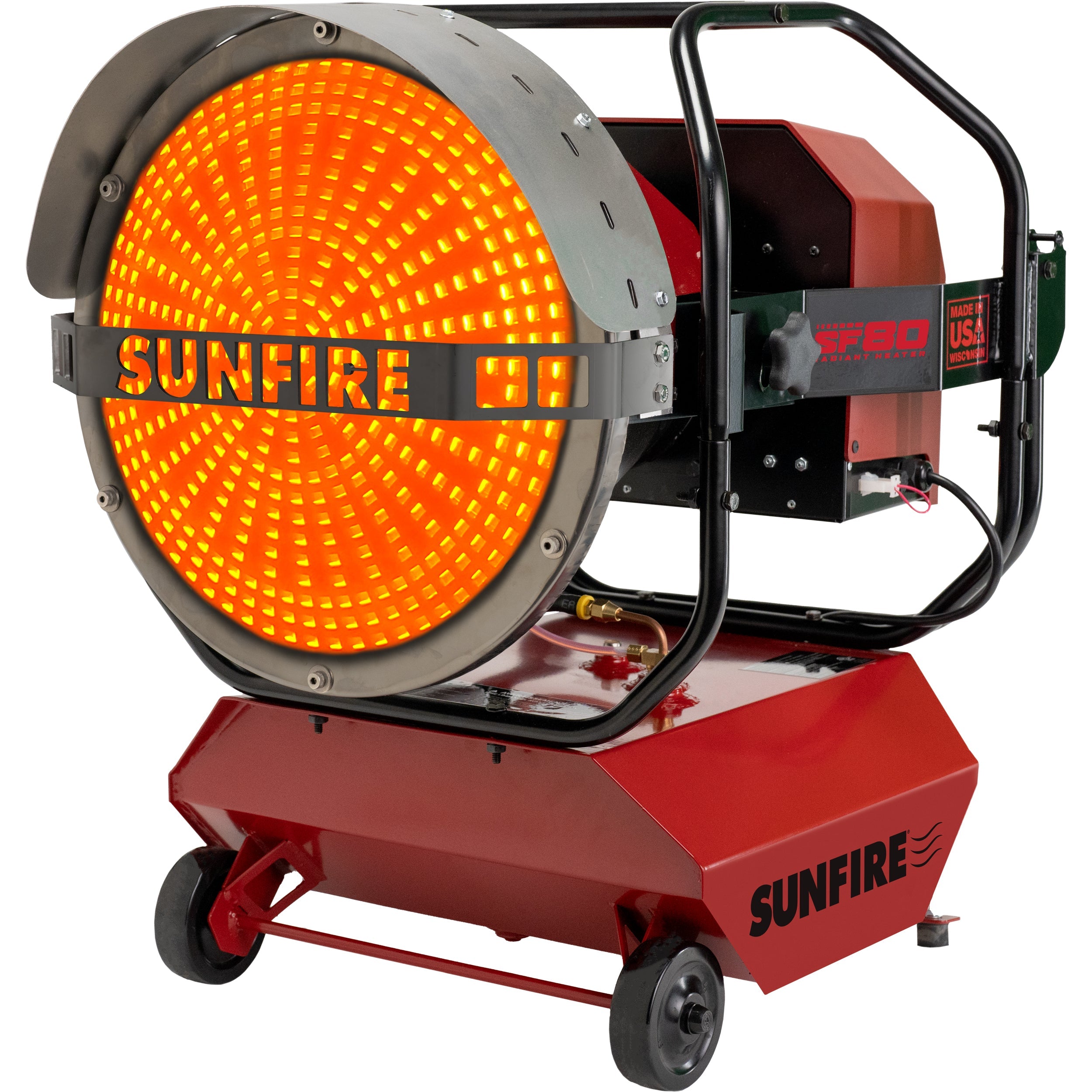 SUNFIRE SF80 Portable Radiant Heater, Dual Fuel Radiator, Max Heat Output 80,000 BTU/Hr - SF80