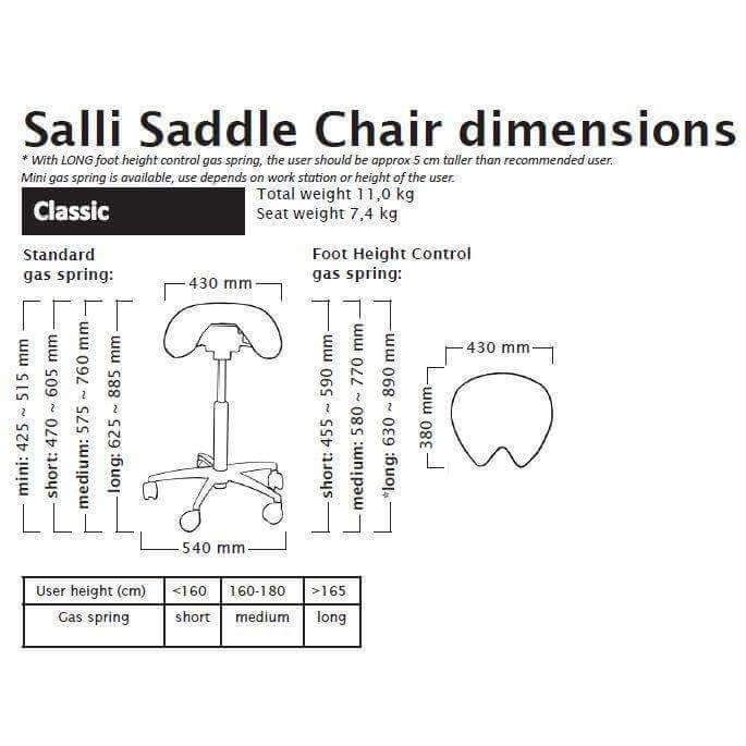 Salli All-Round Classic Ergonomic Saddle Chair - SAL-CLA01