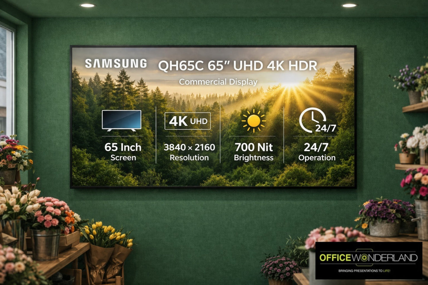 Samsung 65" 4K UHD Commercial Monitor - QH65C