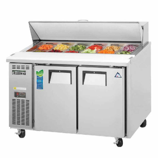 Everest - EPR2, Commercial 47" 12 Pan Salad Sandwich Food Prep Table Refrigerator Two Section - EPR2