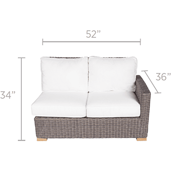 Royal Teak Collection Sanibel 2-Seater Arm Left - SB2L