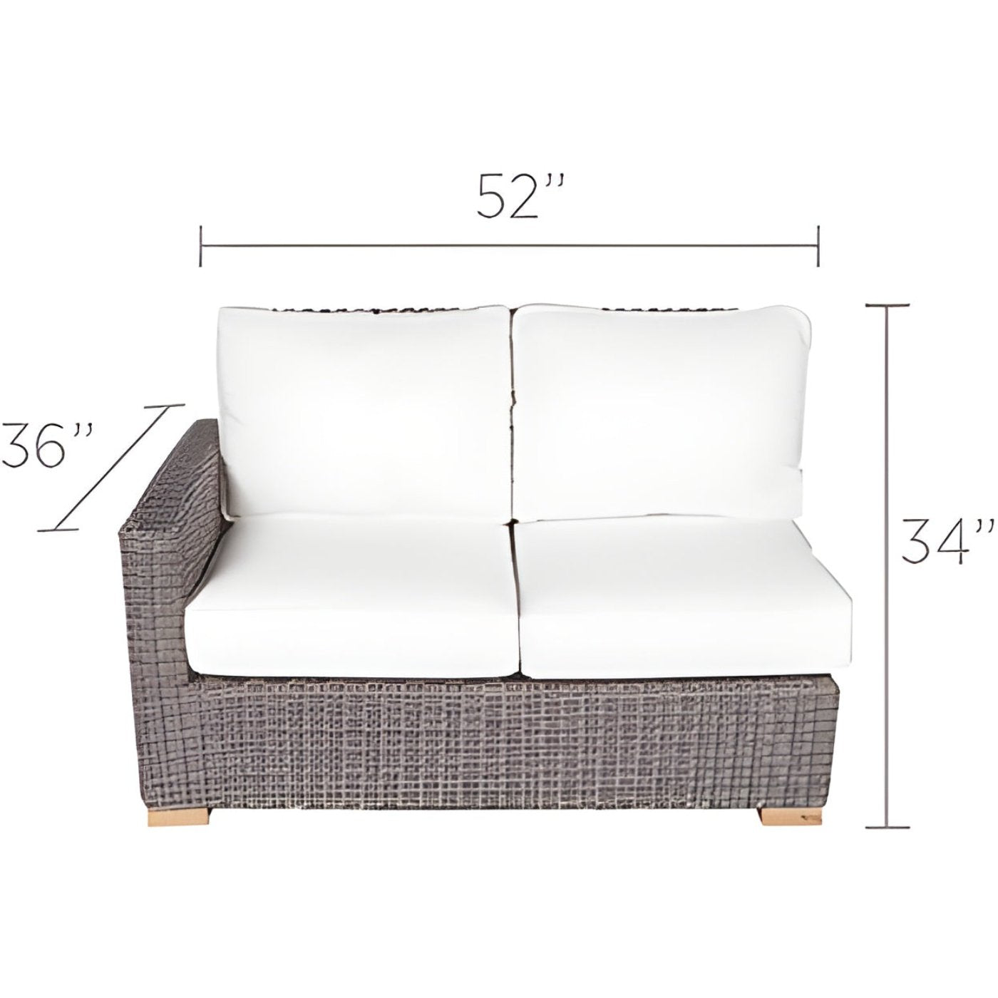 Royal Teak Collection Sanibel 2-Seater Arm Right SB2R