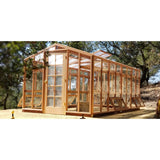 Santa Barbara | Deluxe Redwood Glass Greenhouse/Sunroom Premium Package With 3/16 inch Glass Glazing and Pre-assembled Panels - SB-DE-98