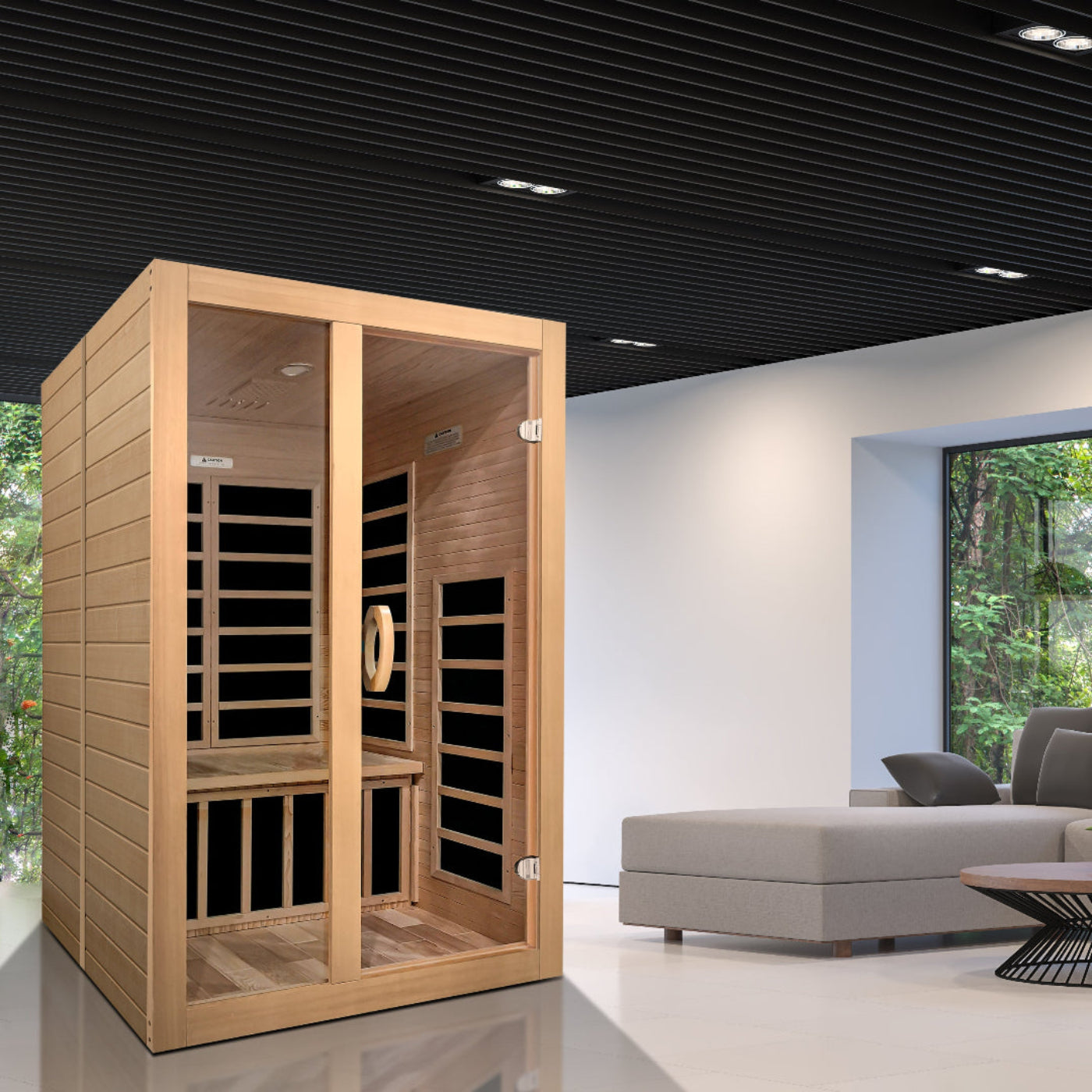 Dynamic Saunas Santiago 2 Person Low EMF FAR Infrared Sauna (DYN-6209-01) - DYN-6209-01