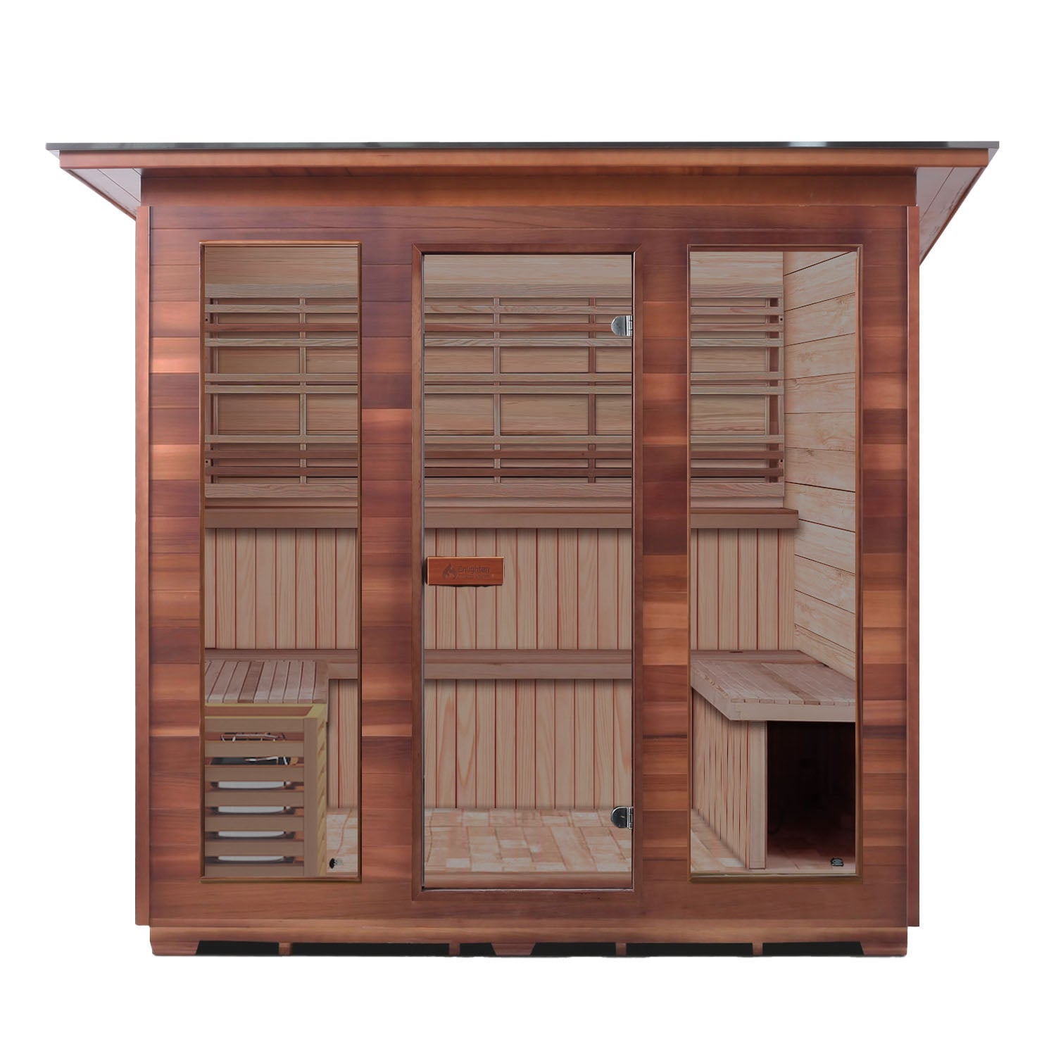 Enlighten Sauna Terra Sunrise - 8-Person Outdoor Traditional Sauna Retreat - T-19678