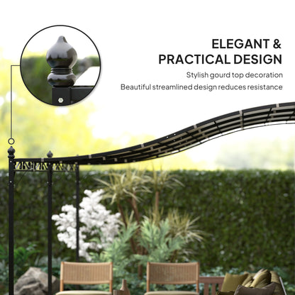 Outsunny 10' x 16' Wall-Mounted Metal Patio Canopy with Drainage Holes, Cream White - 84C-582V00CW