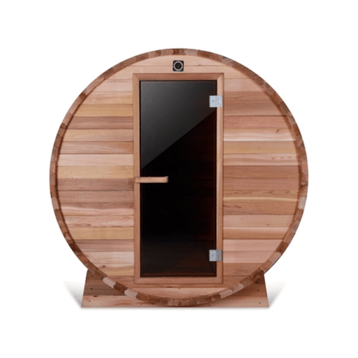 Aleko Sauna's Rustic Western Red Cedar Barrel Sauna - 4 Person