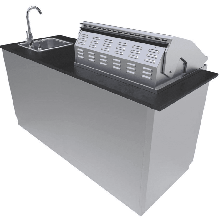 Sunstone Metal Products Caprice 6 foot Grill & Bar Sink Outdoor Island Package SCPCAPRICE