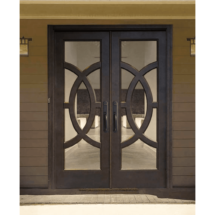 Premier Iron Doors USA Made Custom Iron Entry Door Circle Design