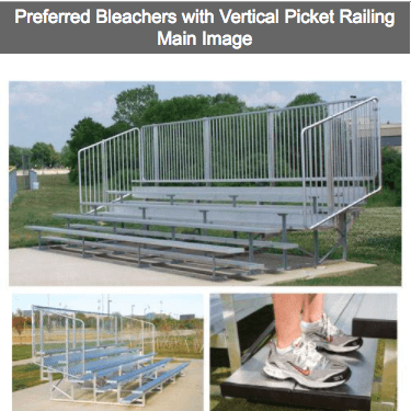 Aluminum Preferred Bleachers with Safety Railing - NA-1015PRF_CL