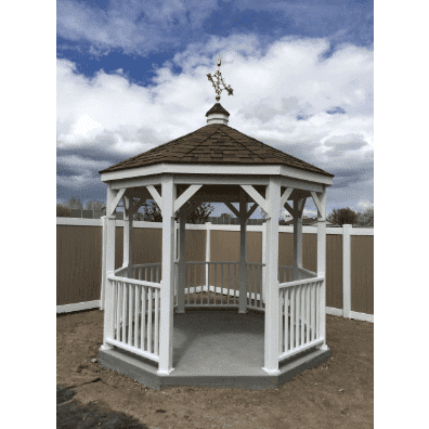 Amish Country Gazebos Vinyl Gazebo-In-A-Box with Floor