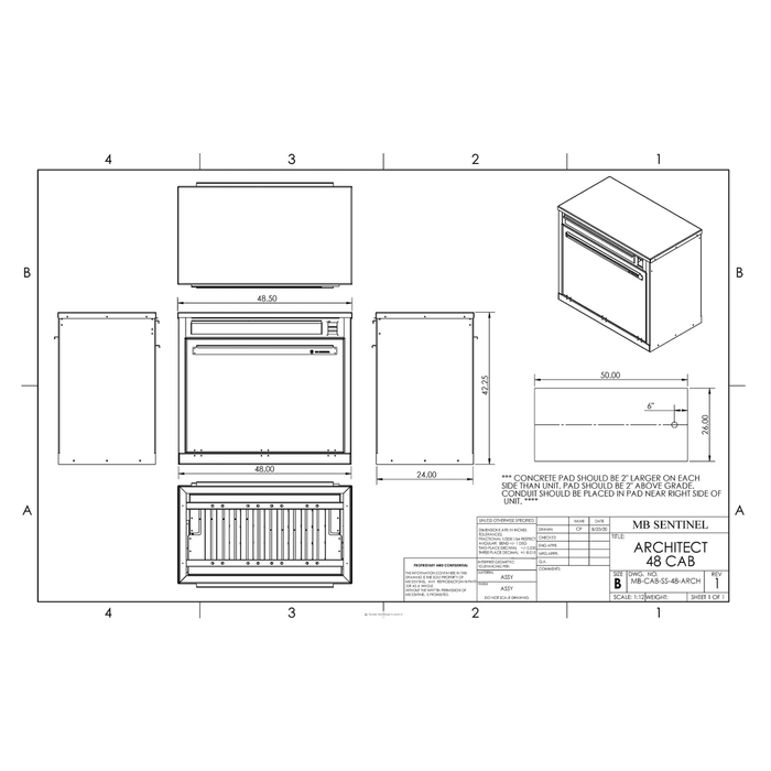 MB Sentinel Box Sentinel XL48 Front Loader Cabinet- Package Only - MBS0000407