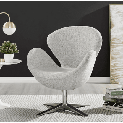 New Pacific Direct Beckett Fabric Swivel Accent Arm Chair Chrome Legs  - 6300066-563