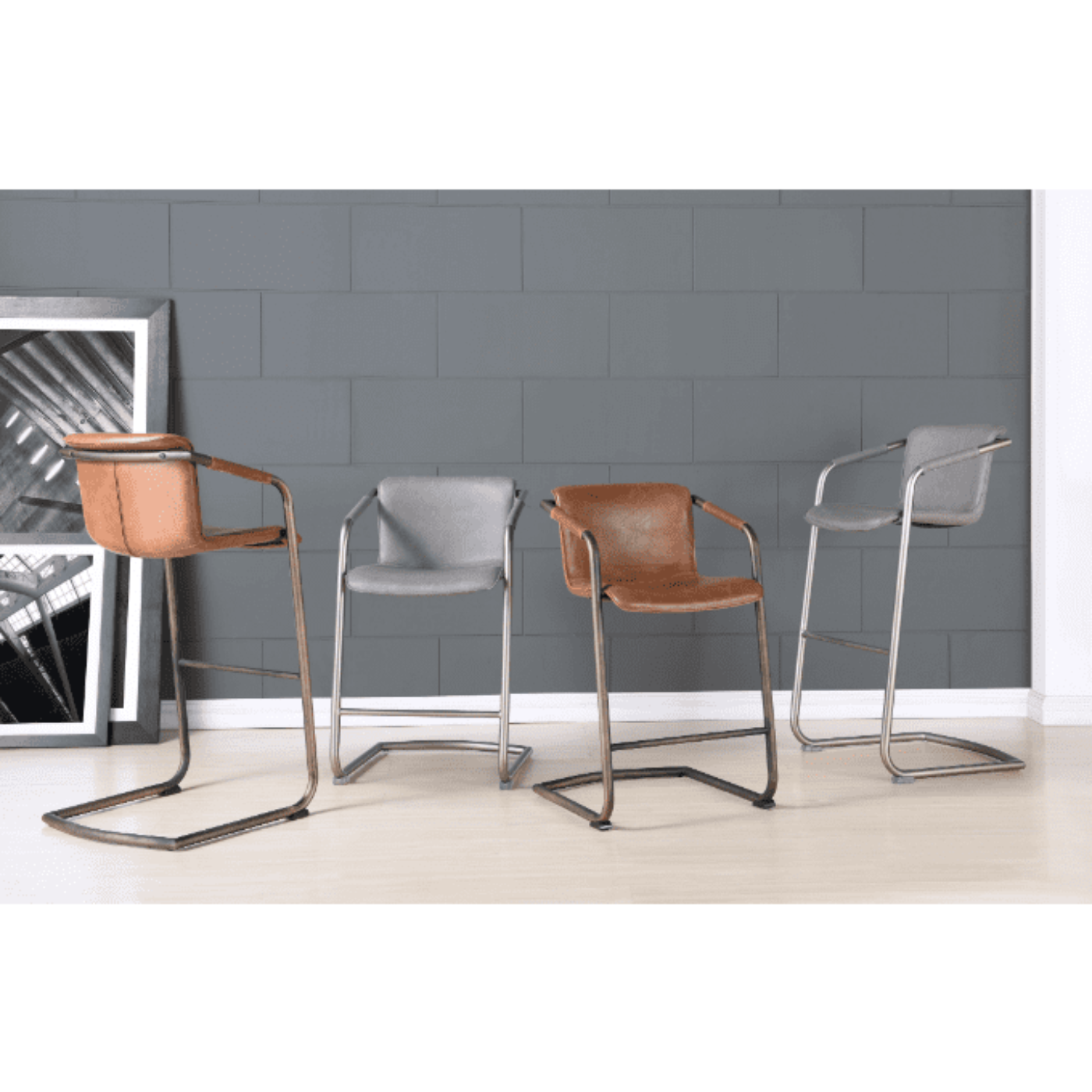 New Pacific Direct Indy PU Leather Bar Stool, (Set of 2) -  1060003-215