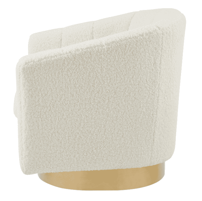 New Pacific Direct Natasha Faux Shearling Fabric w/ Gold Metal Swivel Accent Arm Chair  - 1900192-560