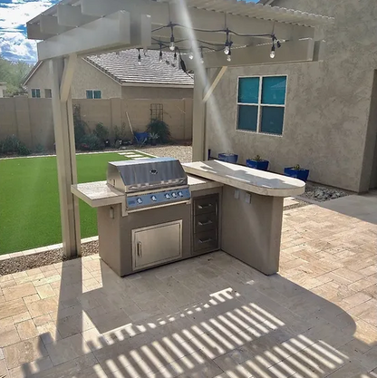 Kokomo Aspen BBQ Island with 4 Burner Built In BBQ Grill