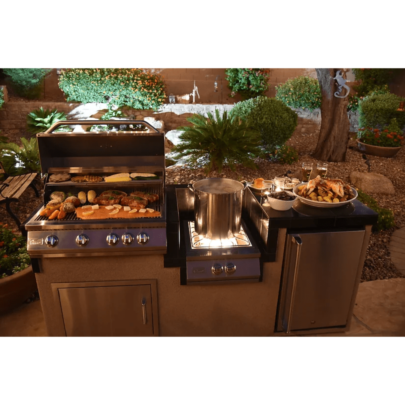 Kokomo Power Burner 4 Burner 32 inch Built-In Barbeque Grill Island Kitchen Package - KO-PWRBRN-4BG-FRGE-LP Price
