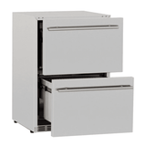 TrueFlame 24" Deluxe Outdoor Rated Drawer Fridge - TF-RFR-24DR2-A