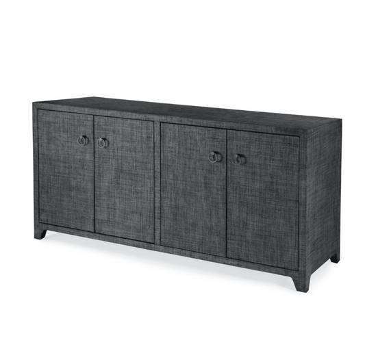 Butler Specialty Company Bar Harbor Raffia 4 Door 70"" Sideboard, Charcoal  - 5668420